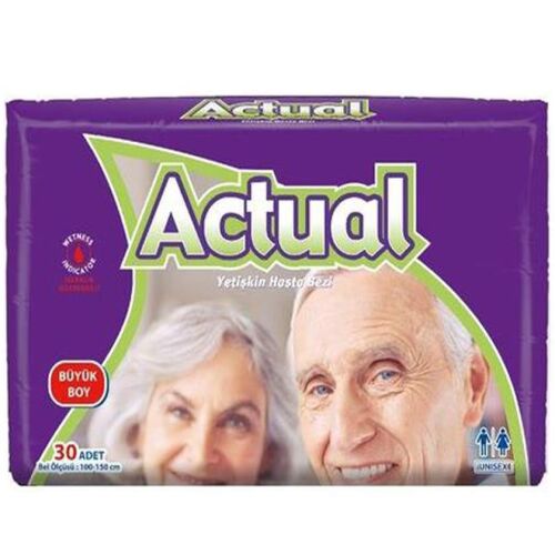 Actual Yetişkin Hasta Bezi Büyük Boy 30 Lu Paket - 1