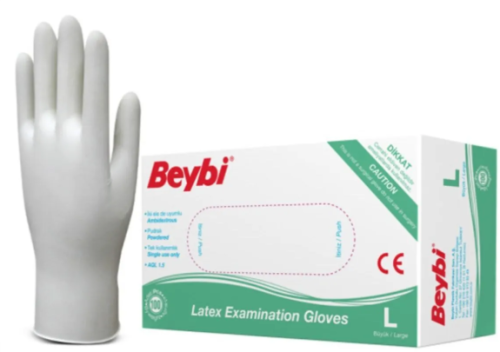 Beybi Latex Muayene Eldiveni Pudralı Large 100lü P - 1