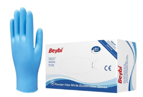 Beybi Nitril Mavi Muayene Eldiveni Large - 1