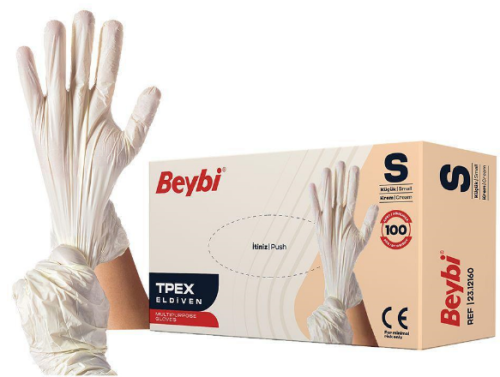 Beybi TPEX Eldiven Krem Small - 100lü Kutu - 1
