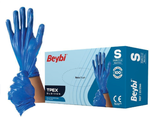 Beybi TPEX Eldiven Mavi Small - 100lü Kutu - 1