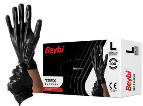 Beybi TPEX Eldiven Siyah Large - 100lü Kutu - 1