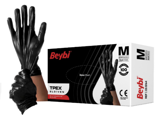 Beybi TPEX Eldiven Siyah Medium - 100lü Kutu - 1