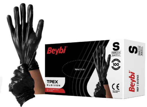 Beybi TPEX Eldiven Siyah Small - 100lü Kutu - 1