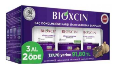 Bioxcin Siyah Sarımsaklı Şampuan 3 lü - Bioxcin