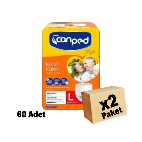 CANPED EMİCİ KÜLOT BÜYÜK L BEDEN 60 Adet 2 Paket - 1