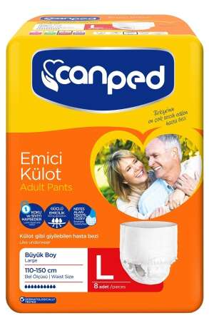 CANPED EMİCİ KÜLOT HASTA BEZİ LARGE 8Lİ - 1