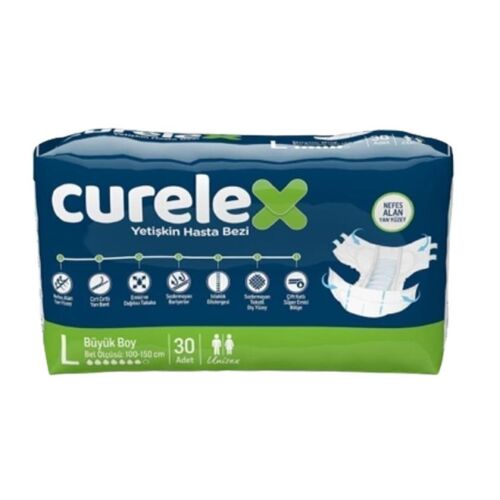 CURELEX YETİŞKİN HASTA BEZİ LARGE 30 LU - 1