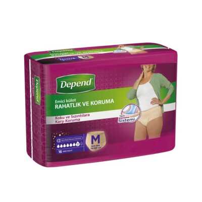 Depend Emici Külot Hasta Bezi Kadın Medium ( Orta Boy ) 16 Lı - Depend