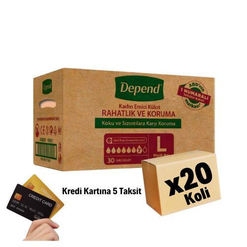 Depend Emici Külot Kadın Large ( Büyük Boy ) 600 Adet 20 Koli - 1