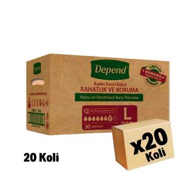 Depend Emici Külot Kadın Large ( Büyük Boy ) 600 Adet 20 Koli - Depend