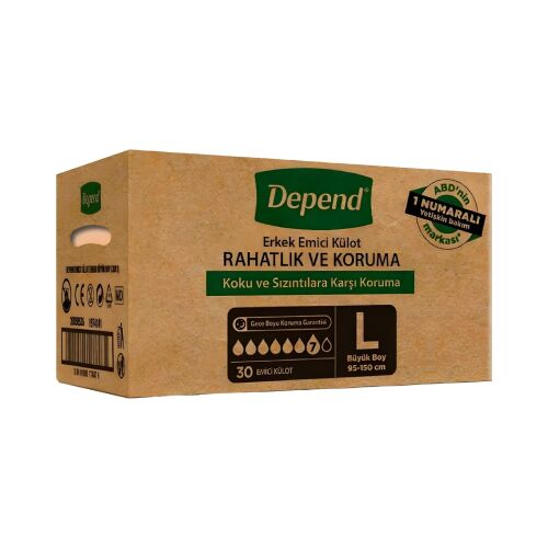 Depend Erkek Emici Külot Large 30 'lu - 1