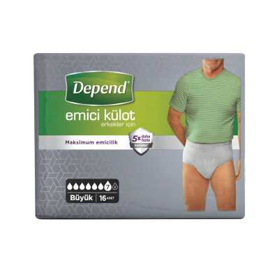 Depend Erkek Emici Külot Large ( Büyük Boy )16 lı - Depend