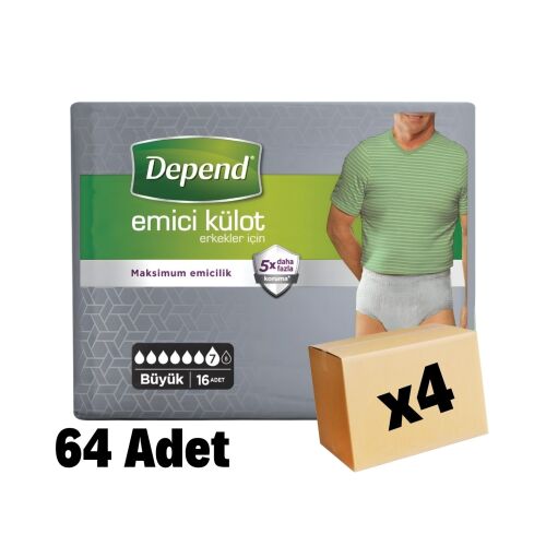 Depend Hasta Bezi Erkek Large 64 Adet 4 Paket - 1