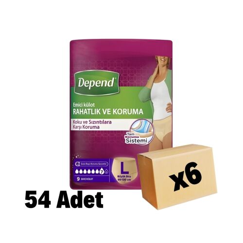  Depend Hasta Bezi Kadın Large 54 Adet 6 Paket - 1