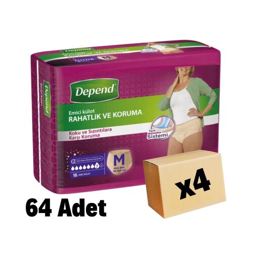 Depend Hasta Bezi Kadın Medium 64 Adet 4 Paket - 1