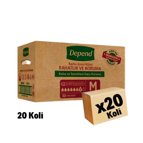 Depend Hasta Bezi Kadın (Medium - Orta Boy) 600 Adet 20 Koli - 1
