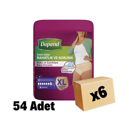 Depend Hasta Bezi Kadın X-Large 54 Adet 6 Paket - 1