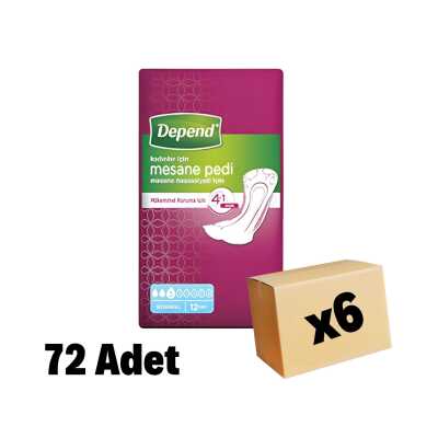 Depend Mesane Pedi Kadın 72 Adet 6 Paket - 1