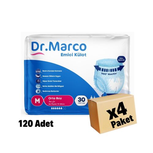 DR. MARCO KÜLOTLU HASTA BEZİ ( MEDİUM ) 120 Adet 4 Paket - 1
