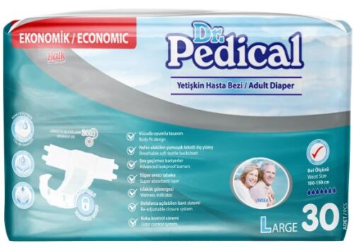 DR.PEDİCAL HASTA BEZİ BAĞLAMALI LARGE 30 ADET - 1