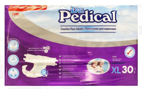 DR.PEDİCAL HASTA BEZİ BAĞLAMALI X-LARGE 30 ADET - 1