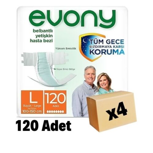 Evony Belbantlı Hasta Bezi Büyük Boy 30 Adet (4 paket) - 1