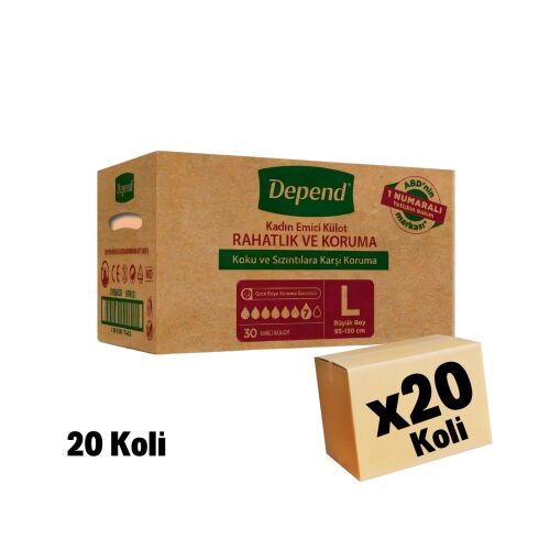 Evony Large 5 Koli (Toplam 20 Paket) + Depend Large 20 Koli Kampanya Seti - 3