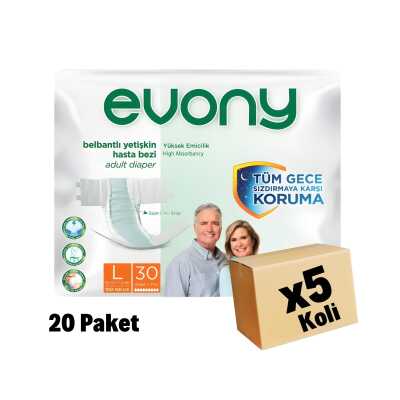 Evony Large 5 Koli (Toplam 20 Paket) + Depend Medium 20 Koli Kampanya Seti - 2