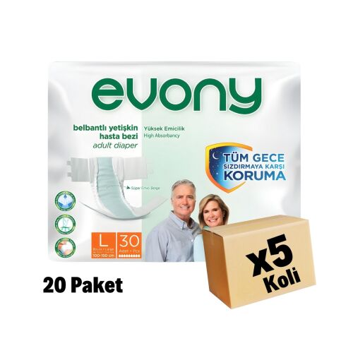 Evony Large 5 Koli (Toplam 20 Paket) + Depend Medium 20 Koli Kampanya Seti - 2