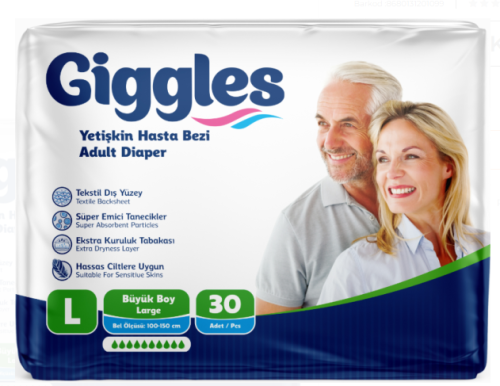 GİGGLES HASTA BEZİ LARGE 30LU (100X150CM) - 1