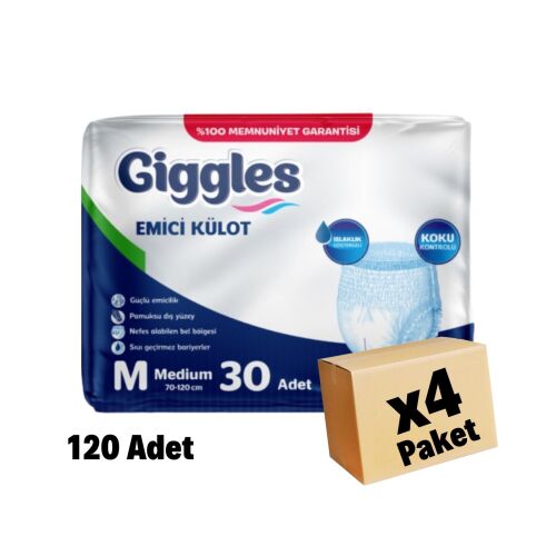 GİGGLES YETİŞKİN EMİCİ KÜLOT MEDİUM 120 Adet 4 Paket - 1