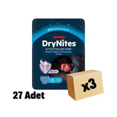 Huggies DryNites Emici Gece Külodu Yaş 13+ 48-60kg 27 Adet 3 Paket - 1