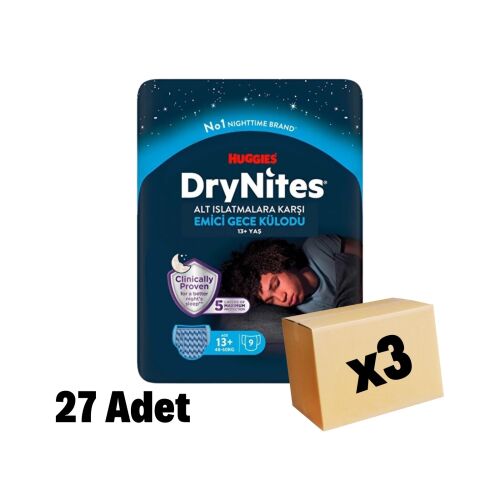 Huggies DryNites Emici Gece Külodu Yaş 13+ 48-60kg 27 Adet 3 Paket - 1