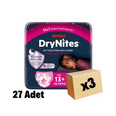Huggies DryNites Emici Gece Külodu Yaş 13+ 48-60kg 27 Adet 3 Paket - 1