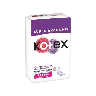 Kotex 2in1 Mesane + Regl Ekstra Ultra Uzun Ped 12'Li - Kotex