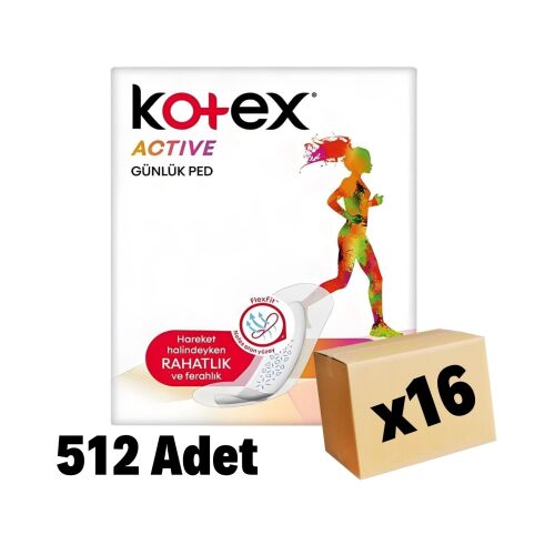 Kotex Active Günlük Ped 512 Adet 16 Paket - 1