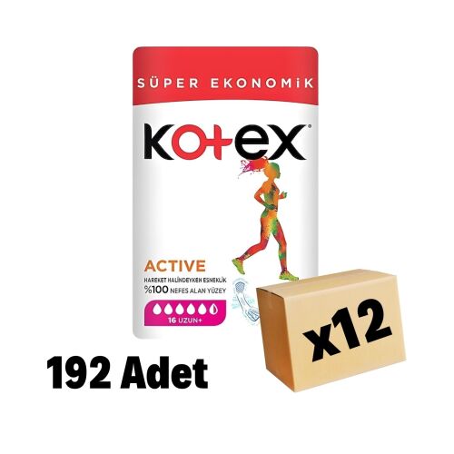 Kotex Active Quadro Uzun 192 Adet 12 Paket - 1