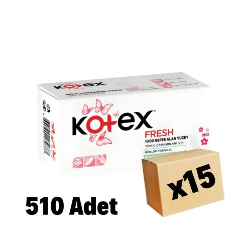 Kotex İnce Günlük Deo Ped 510 Adet 15 Paket - 1