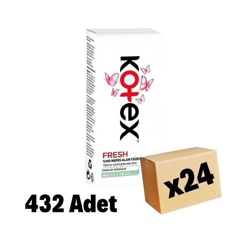  Kotex İnce Günlük Parfümsüz Ped 432 Adet 24 Paket - 1