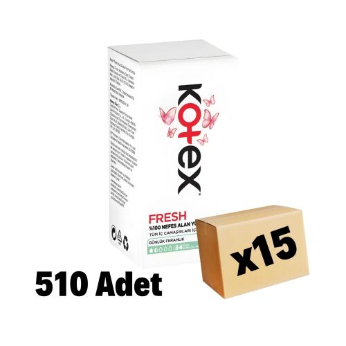 Kotex İnce Günlük Parfümsüz Ped 510 Adet 15 Paket - 1