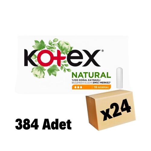 Kotex Natural Tampon Normal 384 Adet 24 Paket - 1
