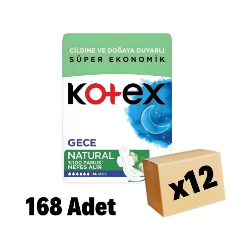 Kotex Natural Ultra Quadro Gece Pedi 168 Adet 12 Paket - 1
