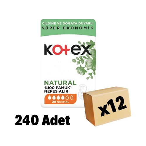 Kotex Natural Ultra Quadro Normal Ped 240 Adet 12 Paket - 1