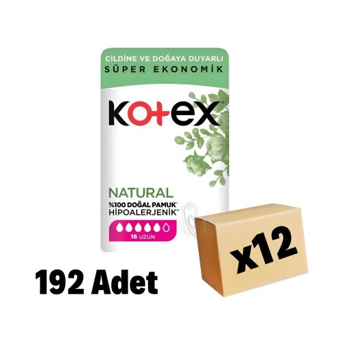 Kotex Natural Ultra Quadro Uzun Ped 192 Adet 12 Paket - 1