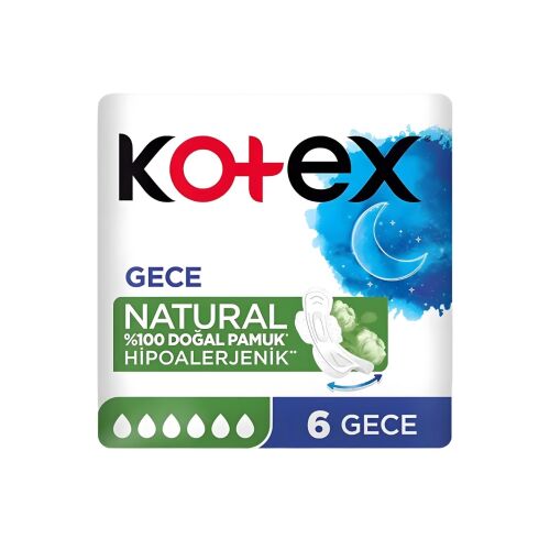 Kotex Natural Ultra Single Gece Ped 144 Adet 24 Paket - 2