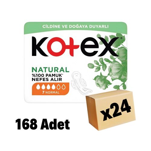 Kotex Natural Ultra Single Normal Ped 168 Adet 24 Paket - 1