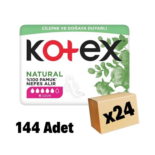 Kotex Natural Ultra Single Uzun Ped 144 Adet 24 Paket - 1