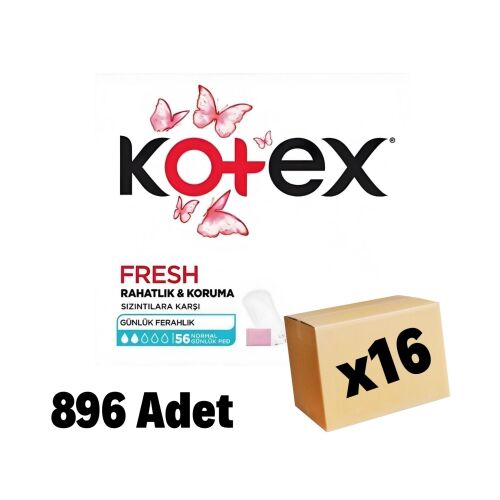 Kotex Normal Günlük Ped Parfümsüz 896 Adet 16 Paket - 1