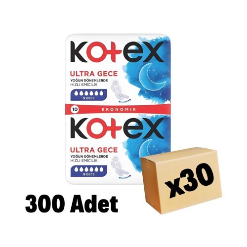 Kotex Ultra Double Gece Ped 300 Adet 30 Paket - 1